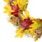 22" Unlit Autumn Harvest Artificial Maple Leaves Thanksgiving Wreath